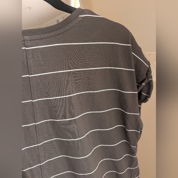 Thread & Supply Charcoal T-shirt Dress with White Accent Stripes - Picture 8 of 8
